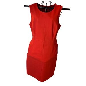 Lands End Womens Sz 12‎ Sleeveless Sheath Dress Red Career Party Event